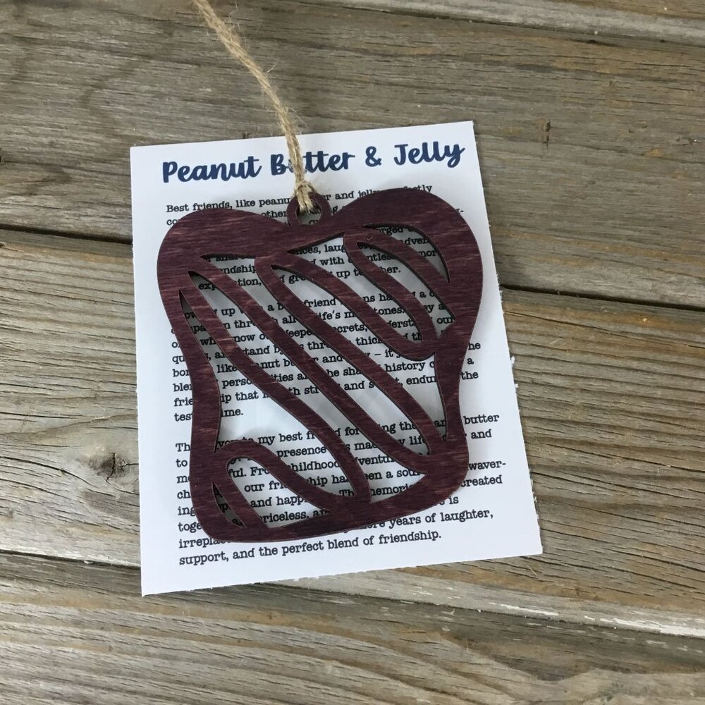 Peanut Butter and Jelly Life Long Friends Story Card Christmas Ornament